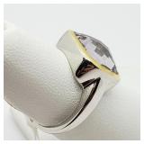 $200  Rhodium Plated Pink Amethyst Ring