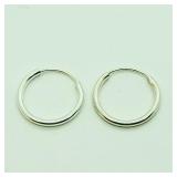 S/Sil Three Pairs Of Small Hoop Earrings