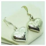 S/Sil Heart Shaped Earrings