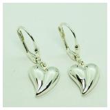 S/Sil Heart Shaped Earrings