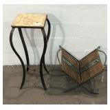 Wicker Magazine Rack & Side Table T8B