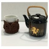 Vintage Owl Mug and Otagiri Teapot K8D