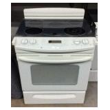 White GE Glass Top Range T1B