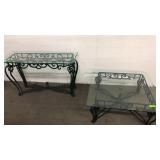 2 Glass Top Tables Q9B