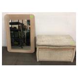 Wicker Chest W/ Mirror Q8B