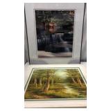 Signed Canvas Painting w/ Print Q15E