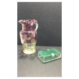 Vintage Handblown Pitcher and a Glass Box K