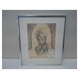 Original Drawing Of Elegant Woman Sgd Hirsch