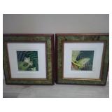 (2) L Anthony Original W/C "Green Tree Frog"