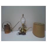 Vintage Copper Watering Can & Oil Can Lamp