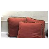 3 Red Throw Pillows K