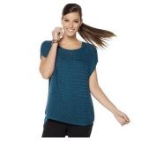 New Nene Leakes Dark Teal Crochet Knit Boxy Top