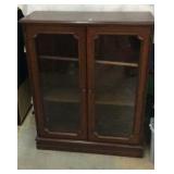 Wooden Vintage Bookcase with Glass Doors K