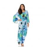 N. Natori Kimono Blue Sleeve Top