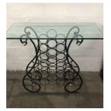 Wine Rack Glass Top Table Q8B