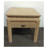 White Washed Wood Side Table T8A
