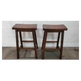 2 Wooden Bar Stools X