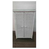 Glass Top Wicker Cabinet X8B