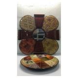 Large Metal Wall Art Mirror & Plate Y9C