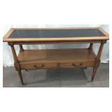 Vintage Solid Wood Console Table w Inlay Y8A