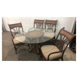 Glass Top Dining Table & 4 Chairs Q