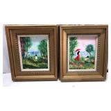 2 Original Enamel On Copper by Cardin Q8B