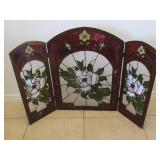 Vintage Stained Glass Fireplace Screen U10C