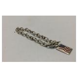 Sterling Silver American Flag Bracelet KJC