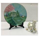 Hand Painted Plate and Coalport Church K8D