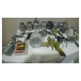 Large Lot Of Spray Paint Guns & Cannisters U10B
