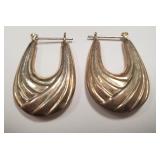 Sterling Silver U Shaped Hoop Earrings SJC