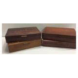 4 Wooden Silverware Cases M7E