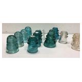 14 Assorted Glass insulators K7G