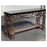 Great Faux Bamboo Tortoise Top Console Table U9A