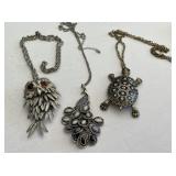 Set of Three Costume Bird Themed Pendants KJC