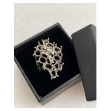 Stamped Sterling Ring with Stones KJC