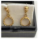 Pair of 14K Yellow Gold Dangle Earrings KJC