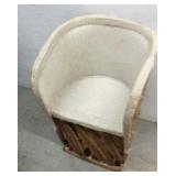 Handmade Mexican Equipale White Leather Chair 17A