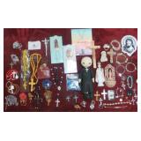 50+ lot Rosaries, Crosses, Bracelets & More U10C