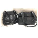 2 Black Leather Stone Mountain Handbags Q8D