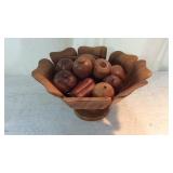 Mid Century Wooden Fruit Bowl Y16A
