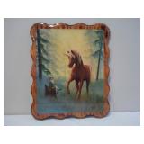 Unicorn & Elf Litho On Wood Signed Bobbii 