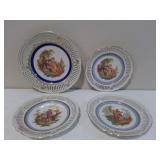(4) JBL Germany US Zone Hand-Decorated Plates U10C