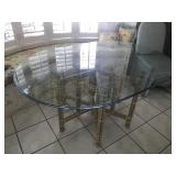 Authentic Bamboo Dining Table w Thick Glass Top Y