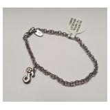 Sterling Silver "S" Flower Diamond Bracelet SJC