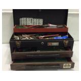Vintage Craftsman Tool Box w Tools K14G