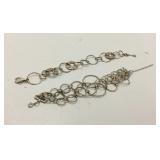 Two Sterling Bracelets with Circle Designs KJC