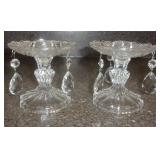 Pair Vintage Pressed-Glass Candelas U12D