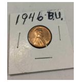 Carded 1946 Lincoln Cent M16A
