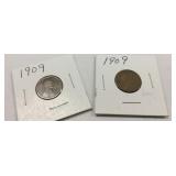 Two Carded 1909 Lincoln Wheat M16A